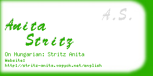 anita stritz business card